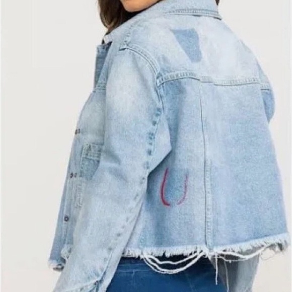 Free People Dillon jean jacket womens size‎ Size S - Picture 3 of 15